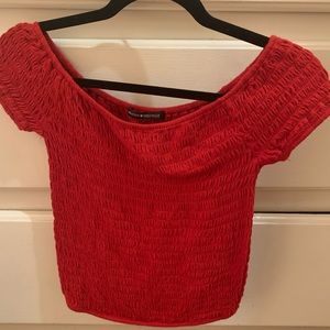 Red off the shoulder brandy Melville top